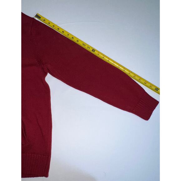 LL Bean Sweater Men’s Size L Red 1/4 Zip Pullover Mock Neck Long Sleeve Cotton - Picture 12 of 16